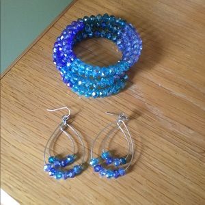 Earrings and bracelet